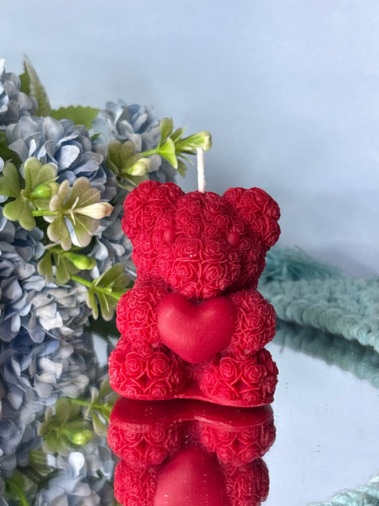 Set of 3 Teddy with Heart Candles – 2 Fragrances | Handcrafted Soy Wax