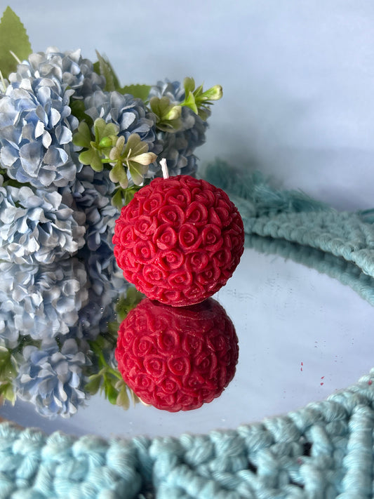 Handmade Rose Globe Candle – Romantic Floral Sphere
