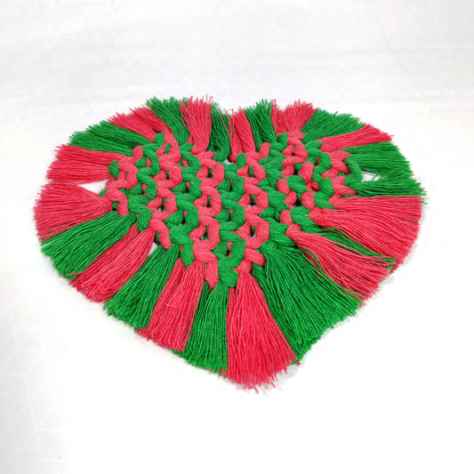 Love on the Table – Macrame Heart Coasters